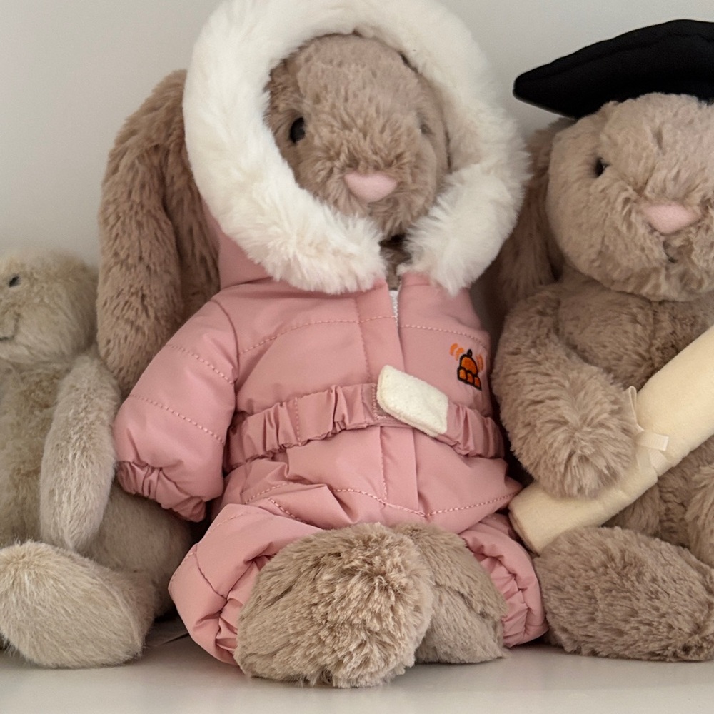 RETIRED Jellycat bunnySnowsuit. Medium.BNWT,TagProtector,care instructions &more